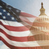United States Flag Flown Over Capitol