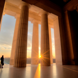 Lincoln Memorial sunrise view